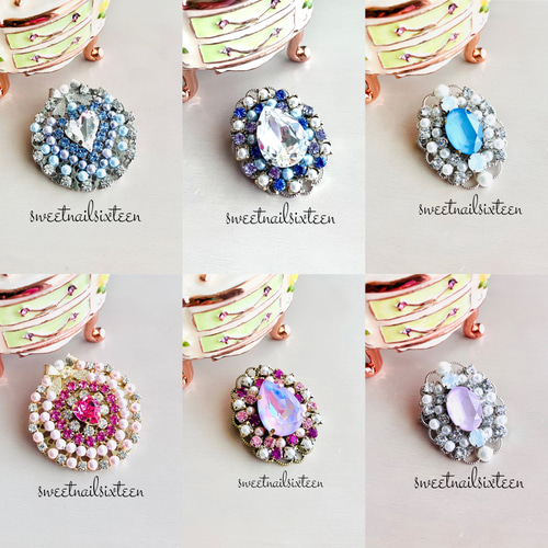 新作貴和クリスタルハートリボンブローチピンク ブローチ sweetnail16