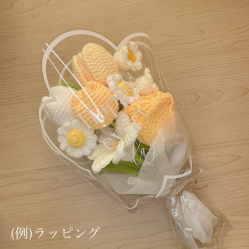 枯れない編み物の花束》赤ブーケ 編み花束 ブーケ 毛糸 かぎ編み 枯れ