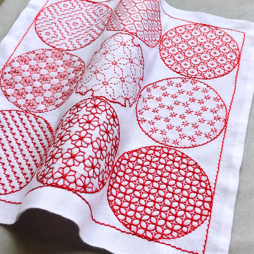 送料無料商品 |  公式 オンライン 刺し子ふきん（ハートレース）5枚組 （刺し子ふきん（りんご 配膳用品・キッチンファブリック