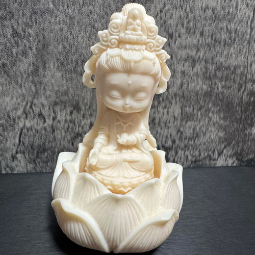 蓮の花に座る観音様 置物 菩提樹 その他置物 LUNASTONE 通販 18893815