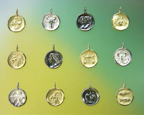 星座コイン／アンティークテイストのK18ペンダントトップ