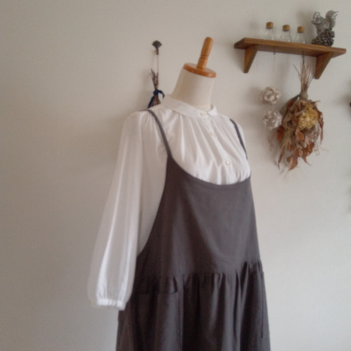 ☆セール☆エプロンワンピースダークグレー ワンピース aiko