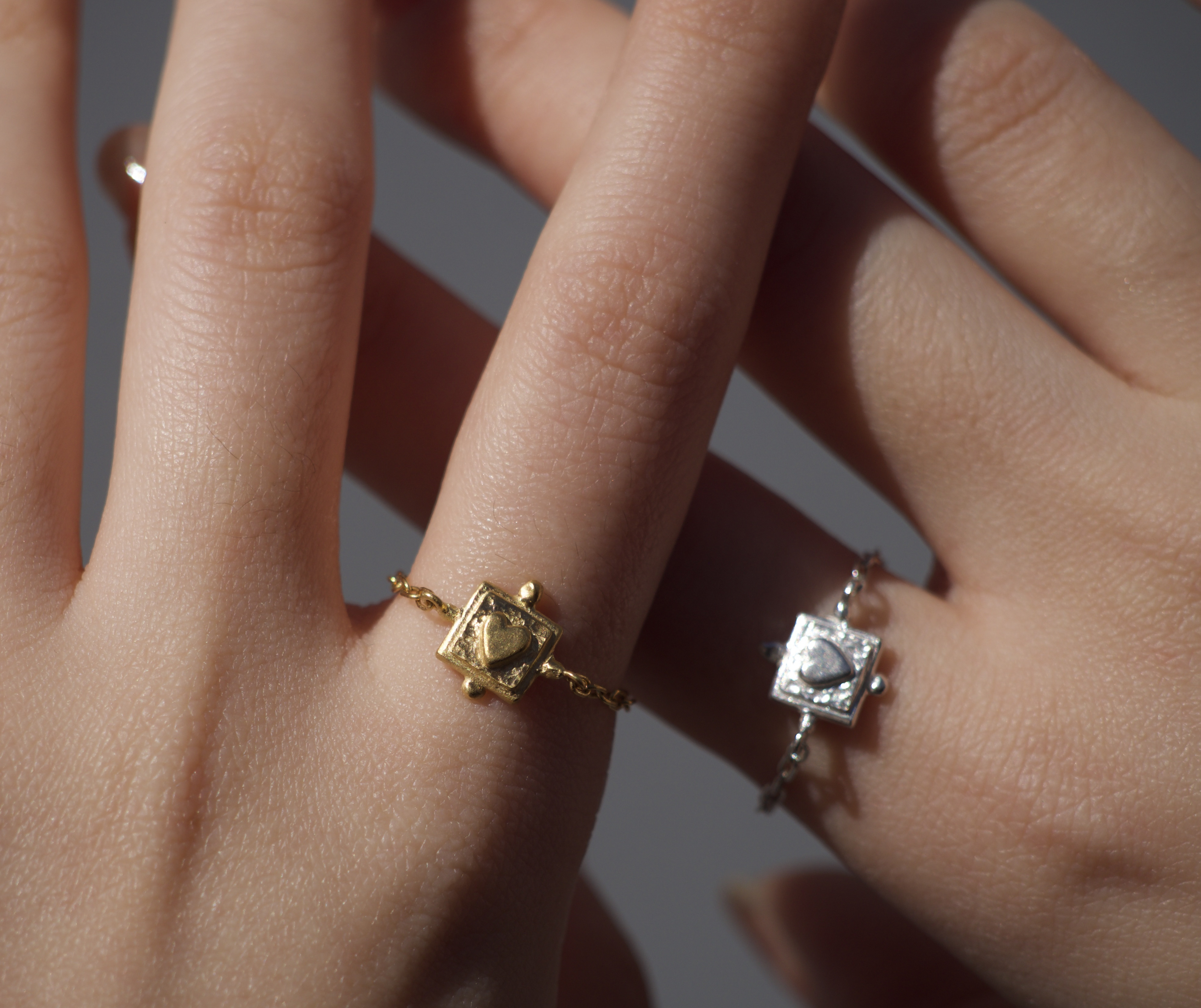ハートリング❤︎heart chain ring《送料無料》