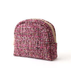 ツイード生地 ラウンドポーチC AMSTERDAM Roze 2枚目の画像