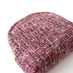 ツイード生地 ラウンドポーチC AMSTERDAM Roze 8枚目の画像