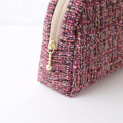 ツイード生地 ラウンドポーチC AMSTERDAM Roze 3枚目の画像
