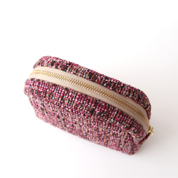 ツイード生地 ラウンドポーチC AMSTERDAM Roze 6枚目の画像