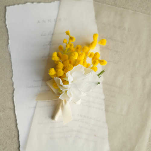 ミモザとチューリップのブーケ アーティフィシャルフラワーブーケ