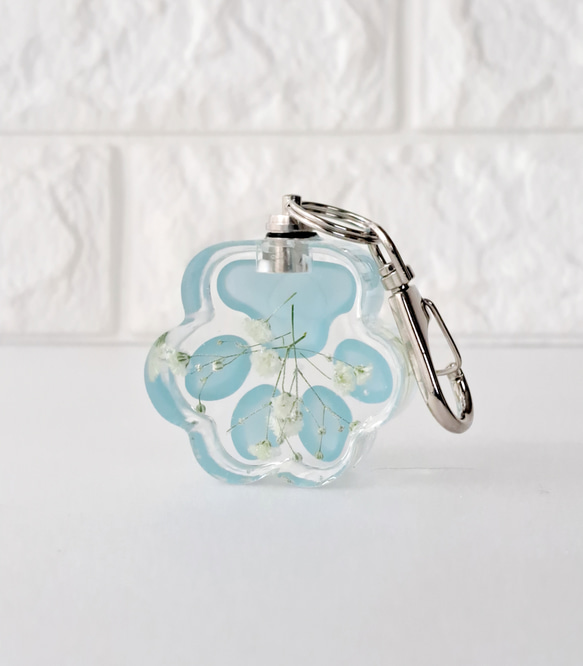 ライト かすみ草がかわいい（水色・大）肉球型LEDライト付き