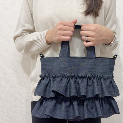 タグ付未使用級✨マイラン フリルバッグ 定価2.4万 インド製 ハンドメイド Frilled Bag L | Stone – MYLAN ONLINE SHOP