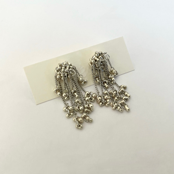 チェーン× Secouer ピアス/イヤリング【Silver】 1枚目の画像