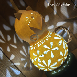 ひょうたんランプ ☆ お花と猫 スタンドライト・テーブルランプ Don