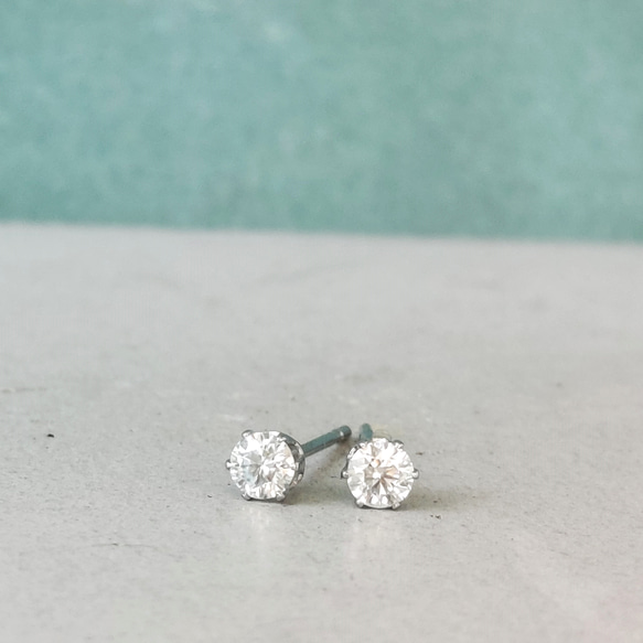極小3mm‼✨モアサナイトAAA✨『ブルーグリーン色』ピアス 