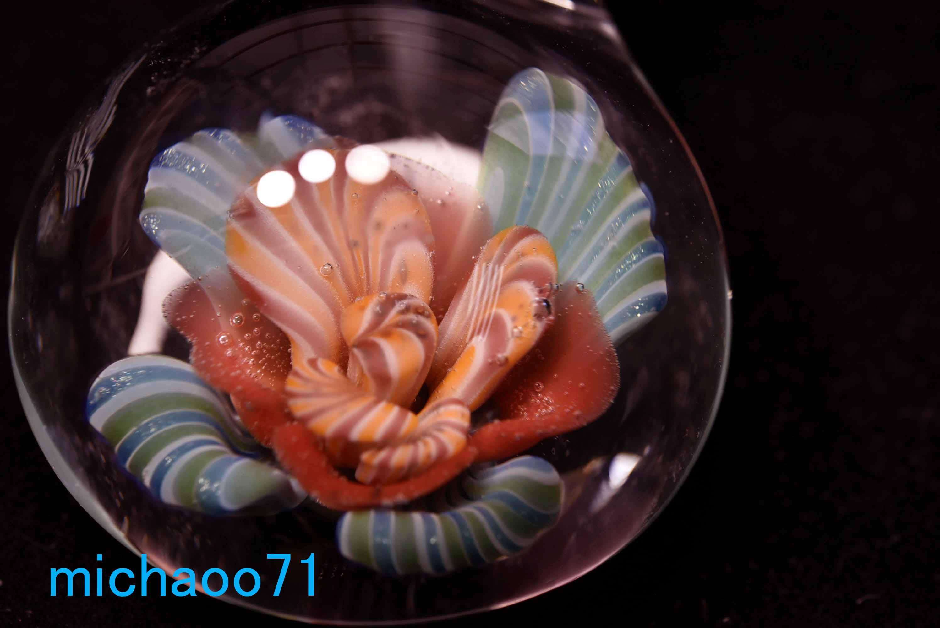 フラワー ガラスのペンダントトップ　(12094-p21 GLASS FLOWER  ＃ガラスアクセサリー