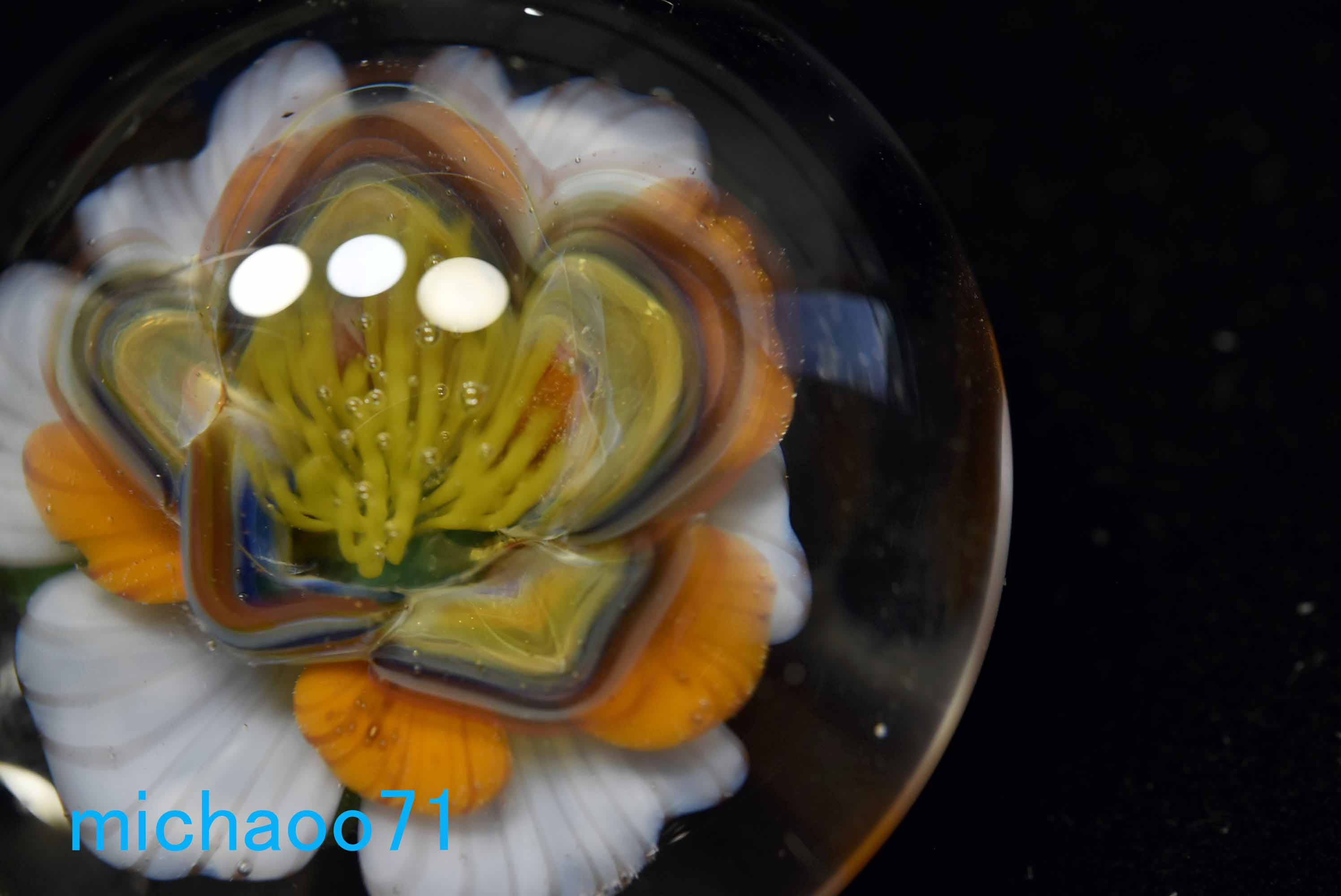 フラワー ガラスのペンダントトップ　(12109-P21) GLASS FLOWER  ＃ガラスアクセサリー