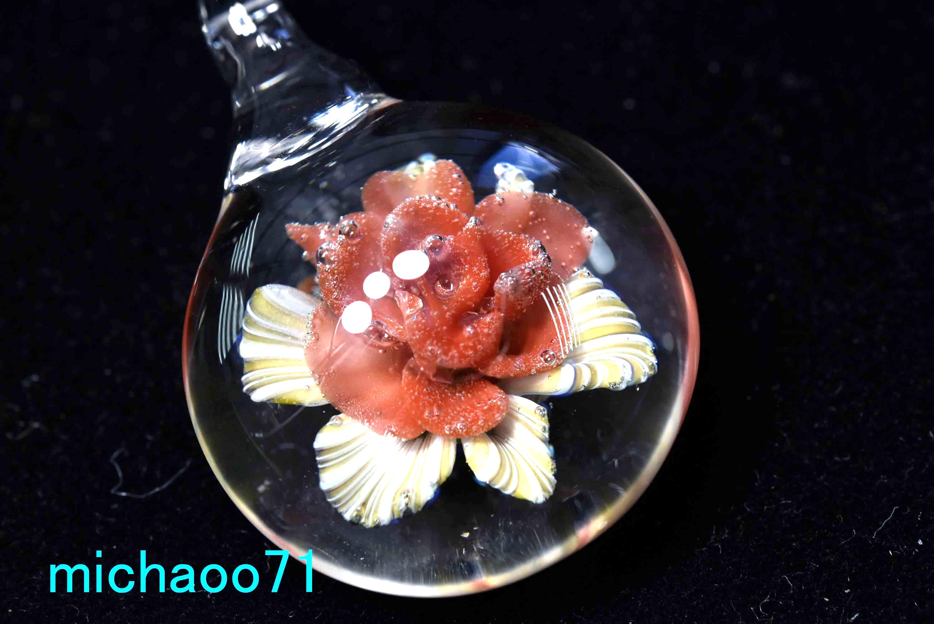 フラワー ガラスのペンダントトップ　(12112-P21) GLASS FLOWER  ＃ガラスアクセサリー 4,968円