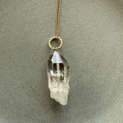 虹入りダブルポイント水晶♚ペンダントトップ ペンダントトップ m.y.
