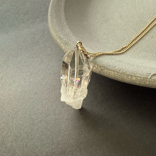 虹入りダブルポイント水晶♚ペンダントトップ ペンダントトップ