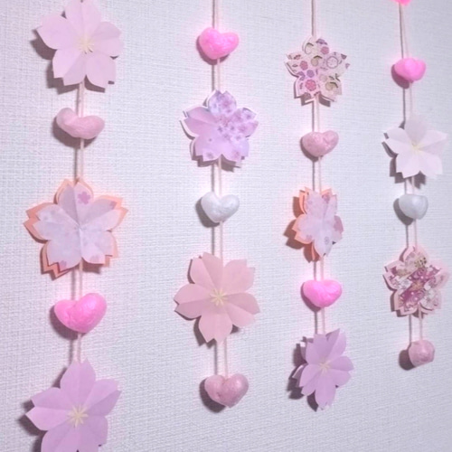 お歳暮 人気 オシャレ ❀ひな祭り❀春❀両面 吊るし飾り 桜 桃の節句 折り紙 壁面飾り 雛人形・ひな祭り