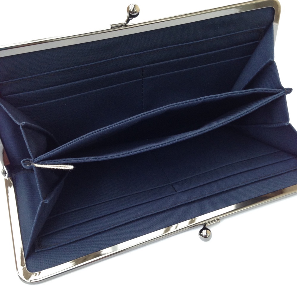 ＊ラミネート＊ がま口長財布 スリム 選べる ミャオウ 猫 リバティプリント使用