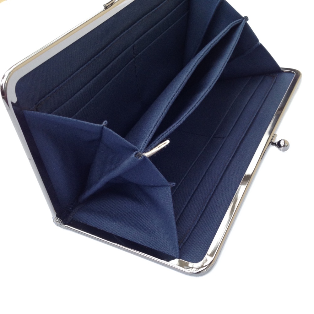 ＊ラミネート＊ がま口長財布 スリム 選べる ミャオウ 猫 リバティプリント使用