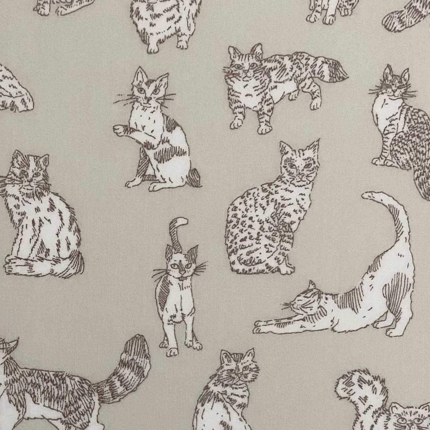 ＊ラミネート＊ がま口長財布 スリム 選べる ミャオウ 猫 リバティプリント使用