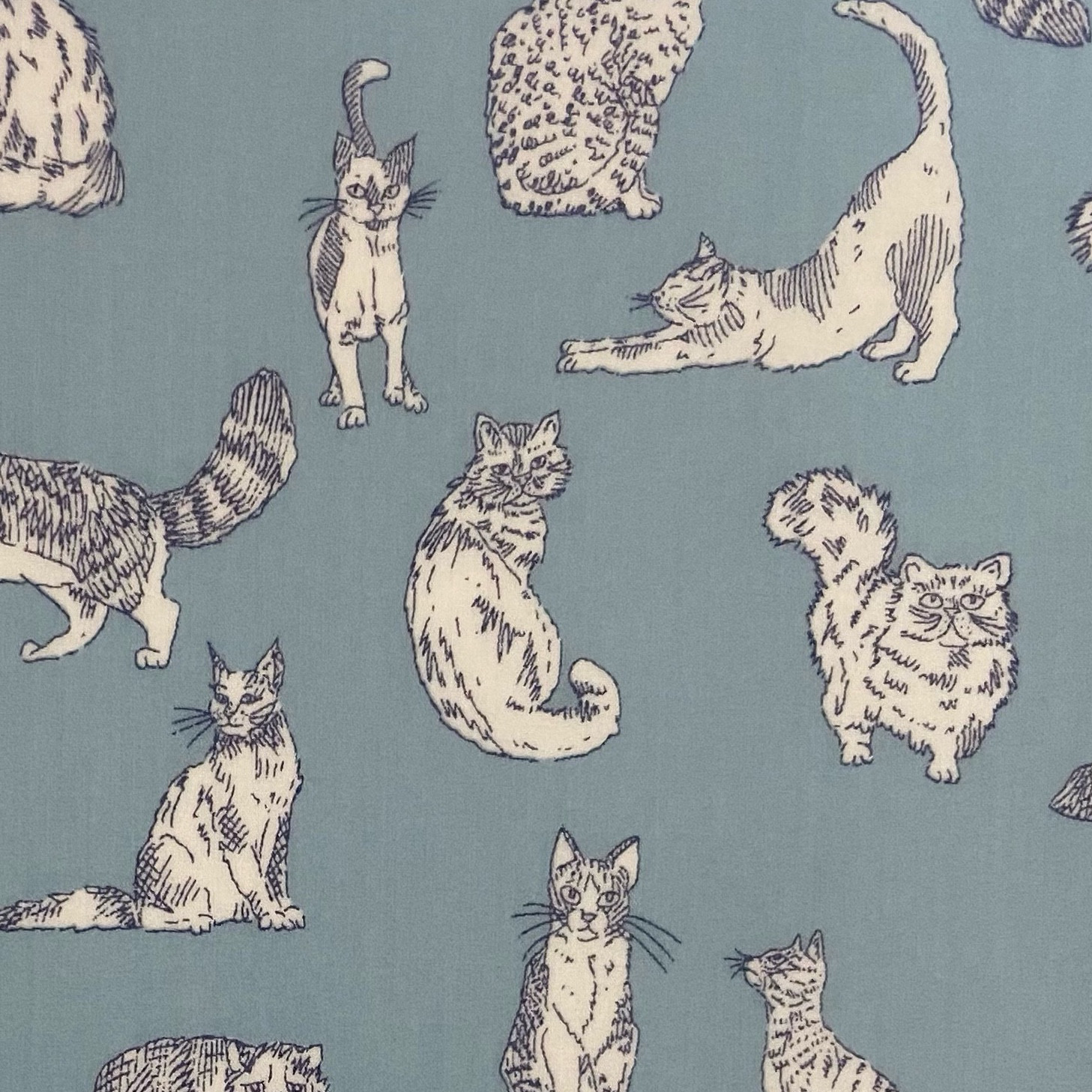 ＊ラミネート＊ がま口長財布 スリム 選べる ミャオウ 猫 リバティプリント使用