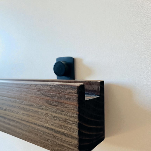 杉無垢材のレコードディスプレイ LP2枚用2本セット 壁掛け