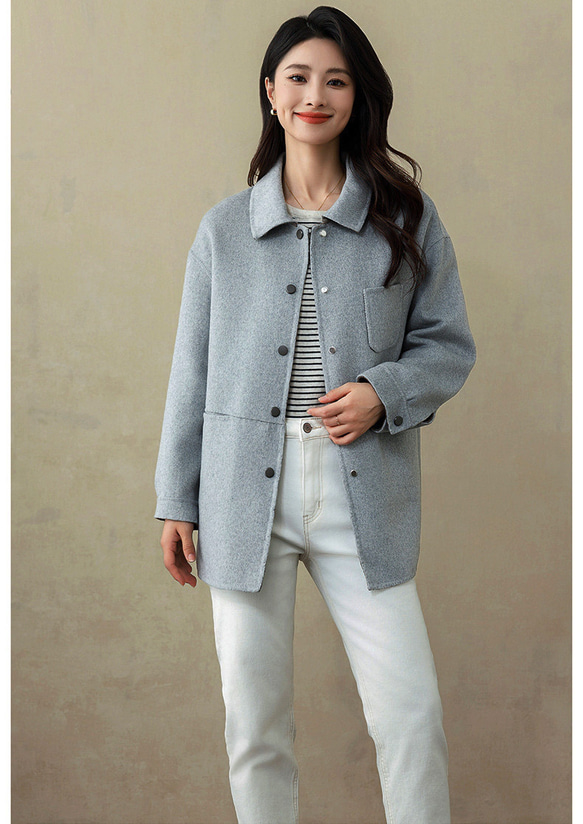 優雅な雰囲気！♢レディースメルトン洋服ジャケット♢ウールスーツ