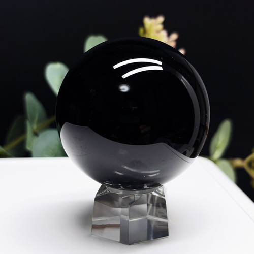 オブシディアン 黒曜石 丸玉 スフィア 天然石 【超美品】1 その他置物