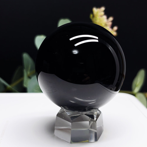 オブシディアン 黒曜石 丸玉 スフィア 天然石 【超美品】1 その他置物
