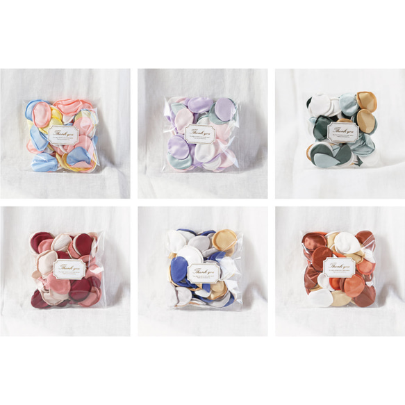 選べる6種！ サテン フラワーシャワー セット ミックス  造花 12g ラウンド 丸 結婚式 ウェディング DIY 2枚目の画像