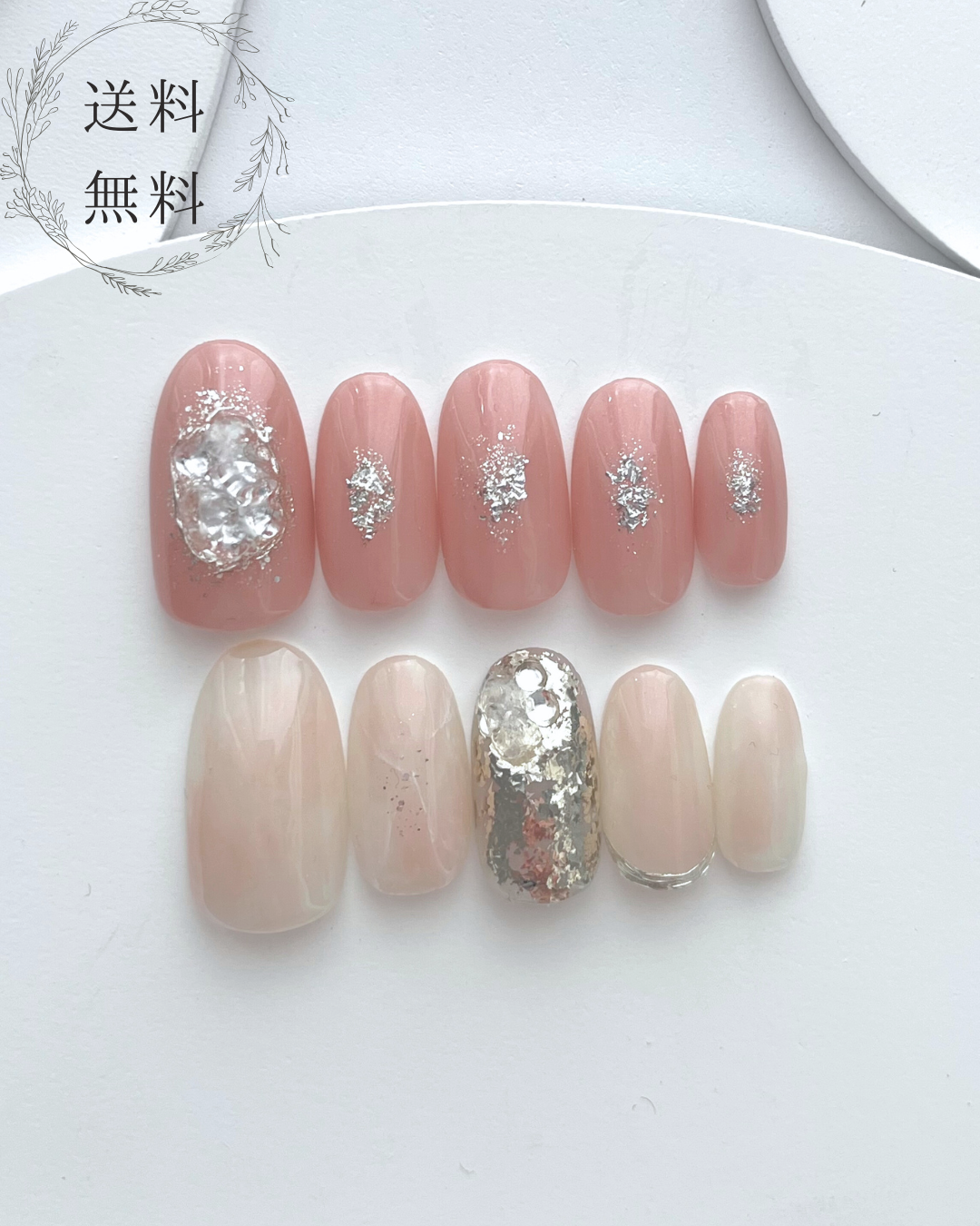 幸福感に満たされるネイルチップ/水晶（クォーツ）/シルバー/天然石/ジュエリー/ウエディング/記念日/ブライダル