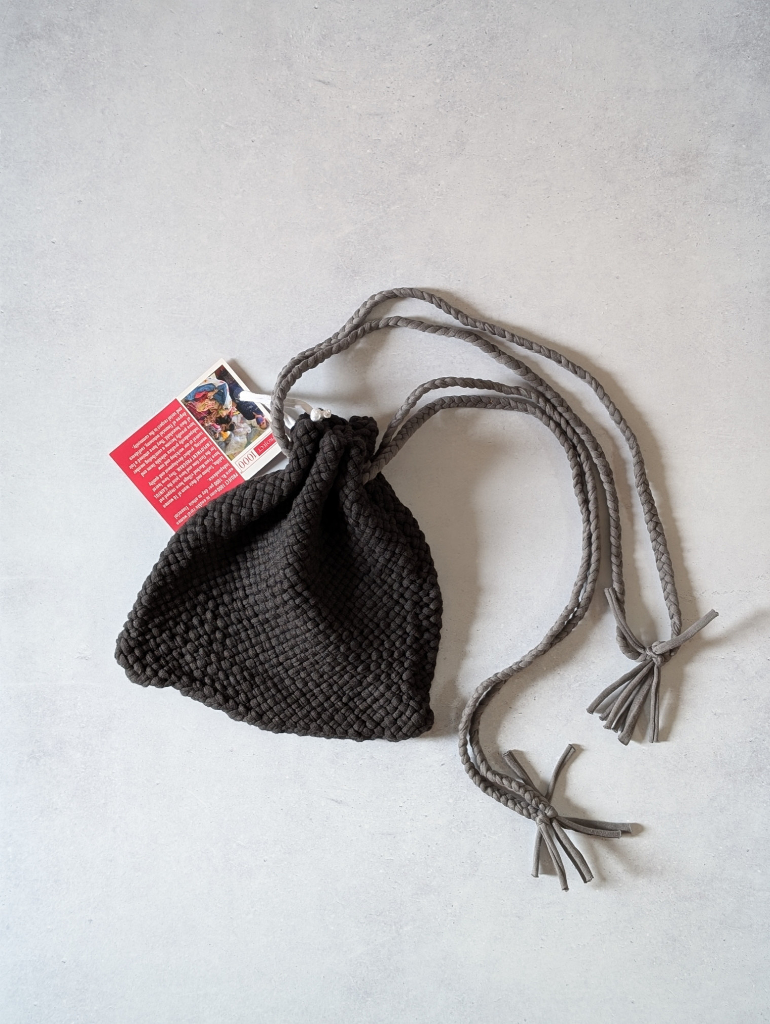 project-1000 drawstring bag S【dk.gray】巾着バッグ　サコッシュ