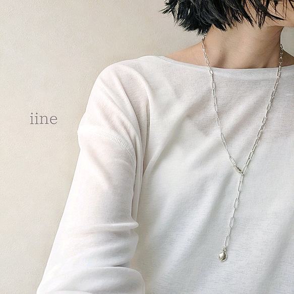 gunda ロングチェーン ネックレス シルバー シルバー チェーン 80cm