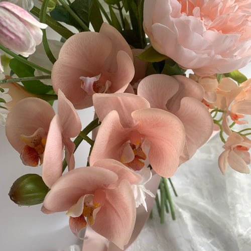 胡蝶蘭♡クリームピンク♡ニュアンスカラーウェディングブーケ