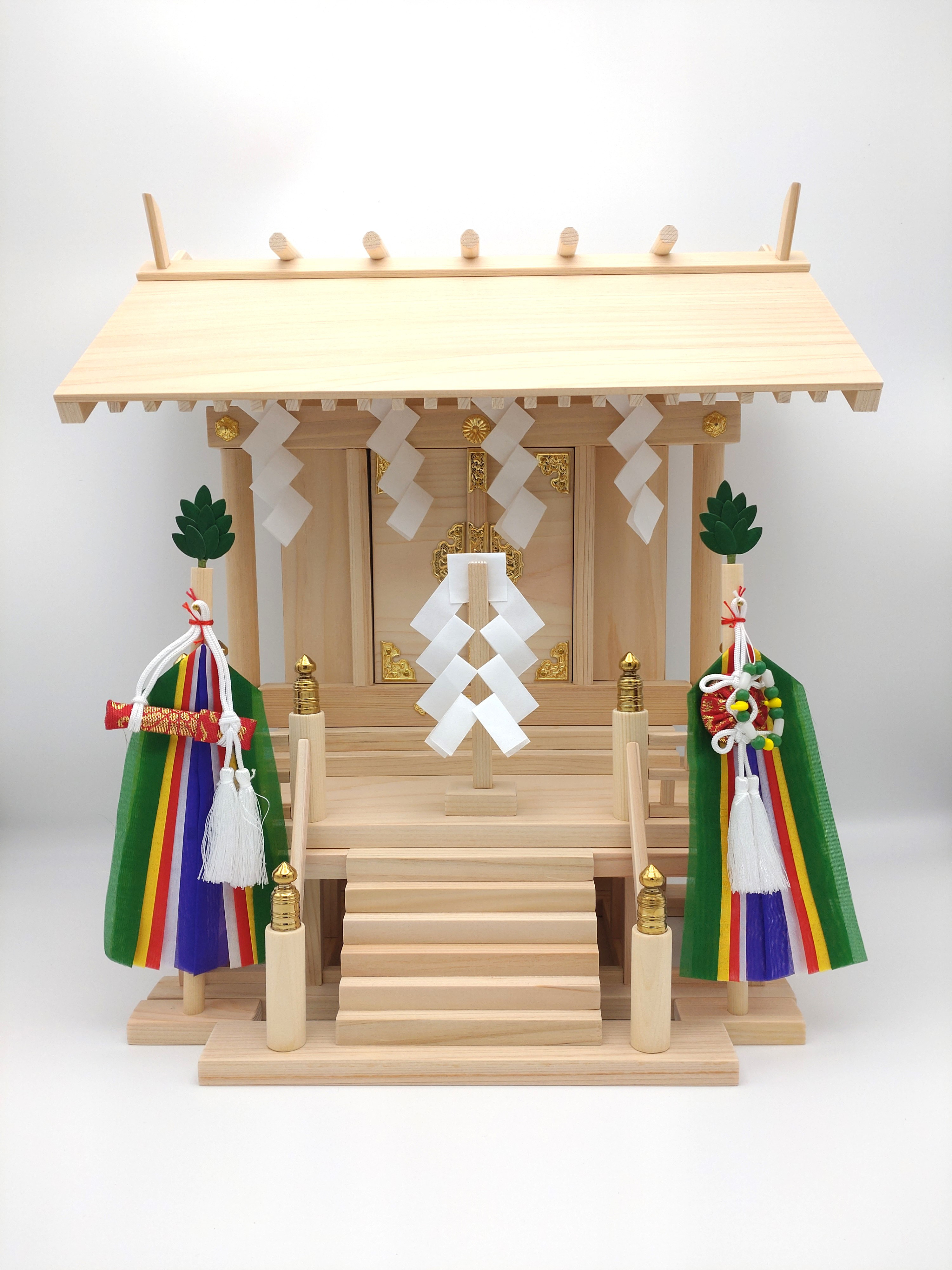 お神札用　神棚　1社造り　-木の温もりを感じるお札立て-