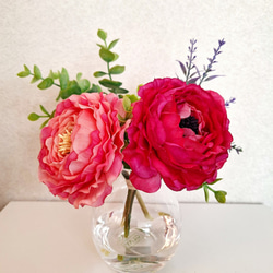 手染め布花 エンジの薔薇1本 玄関・和洋の空間・お部屋のインテリア