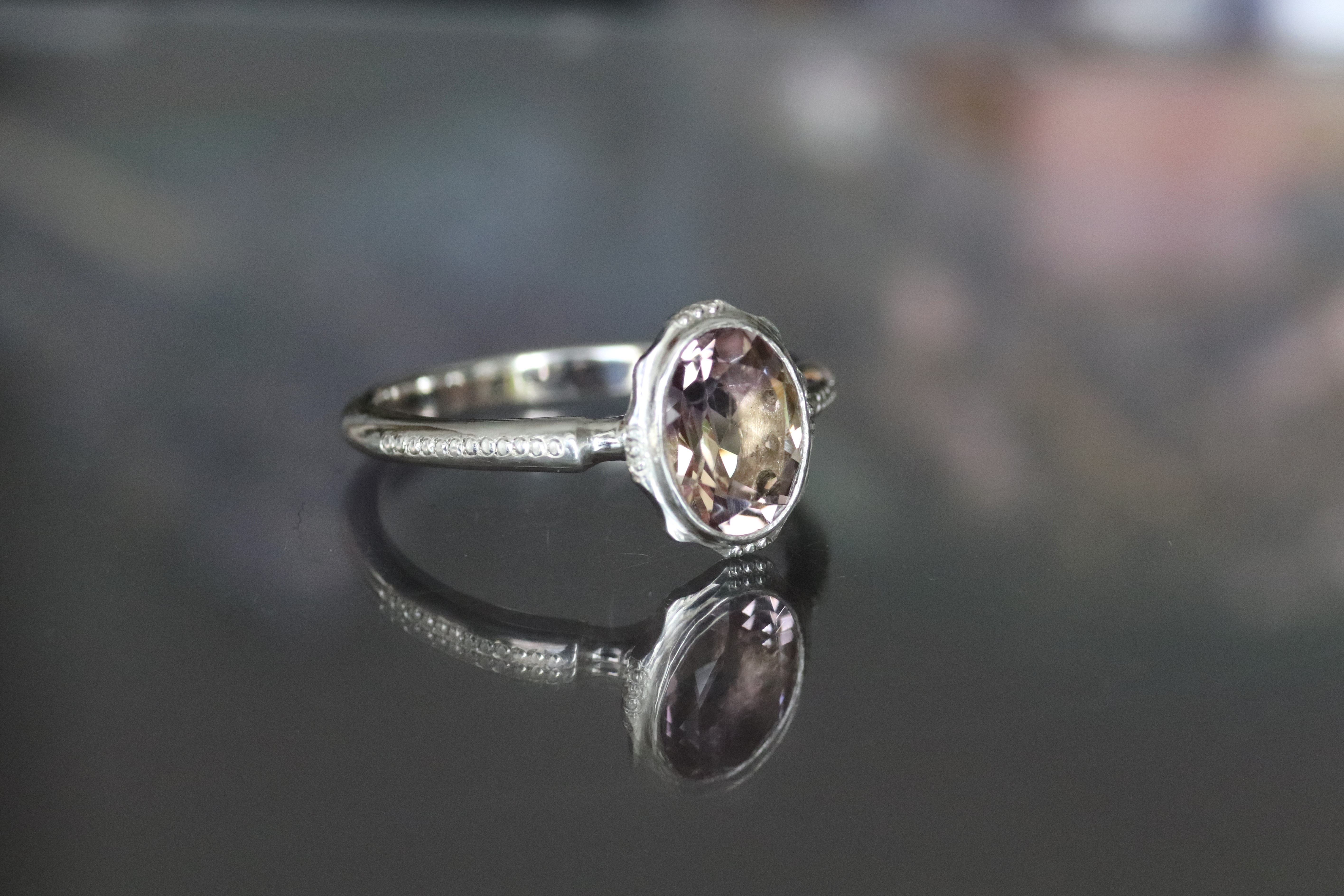 天然アメトリン約1.2カラットのシルバーリング　silver925