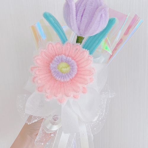 モールフラワー ミニブーケ ガーベラ チューリップ 卒業 卒園 お誕生日