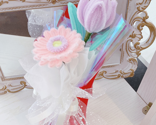 モールフラワー ミニブーケ ガーベラ チューリップ 卒業 卒園 お誕生日