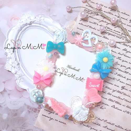 B8 硬質トレカケース チェキ ピンク ブルー ゆめかわ ホイップデコ