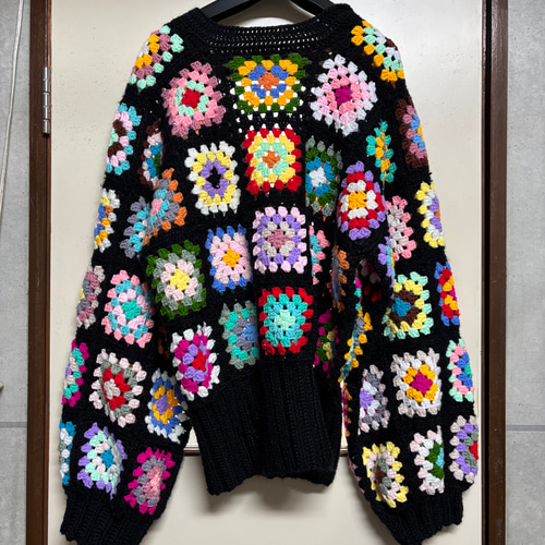 ハンドメイド　グラニースクエアフード付きカーディガン　X グラニースクエアカーディガン ハンドメイド｜Yahoo!フリマ（旧PayPay