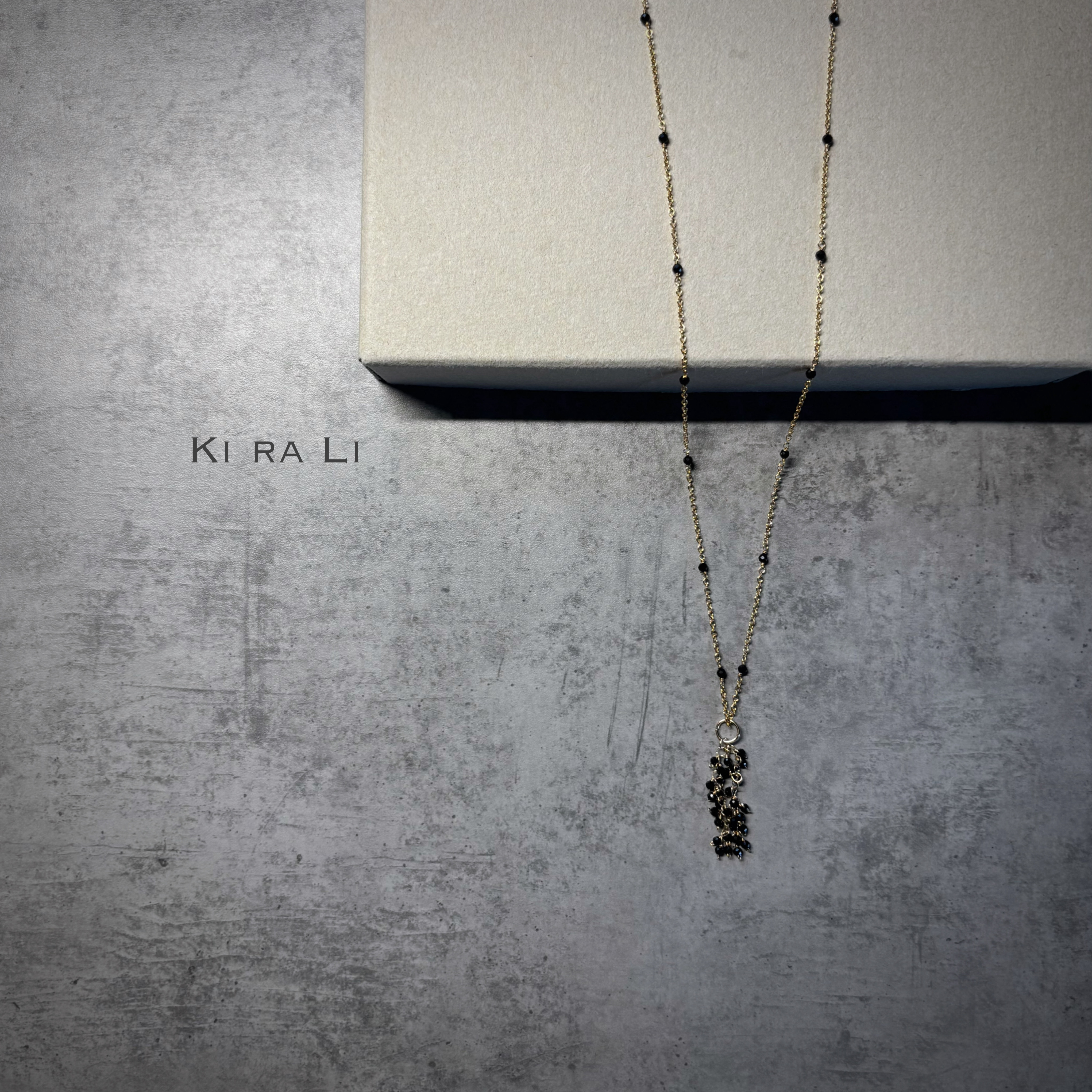 送料無料　14KGF スピネルのステーションネックレス　パールとスピネルのチャーム付