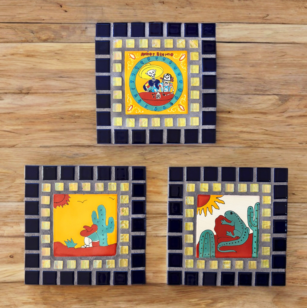 メキシコタイルのガーデンステップ (3枚セット)