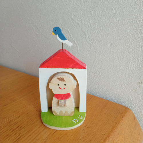 木のお地蔵さん 鳥 星 水子供養 かわいい 人形 置物 赤ちゃん お守り