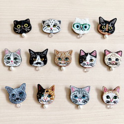 人気♡お花のインド刺繍リボンと猫さん刺繍のキーリング 15枚目の画像