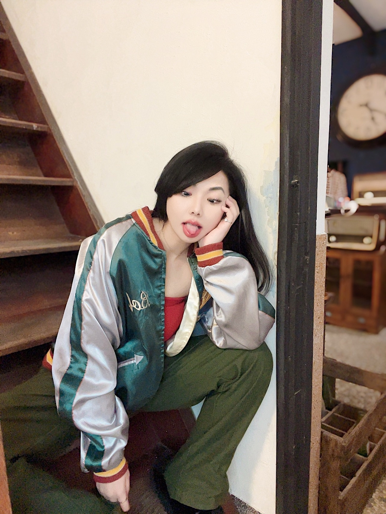 テーラー東洋 ハウォールマップ/インディアンス 両面着用 横須賀刺繍 ベースボールジャケット