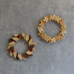 ヒイラギのリース ｜ 全２種類 クリスマス リース 柊 ウォールデコ ドア オーナメント 木製 おしゃれ ナチュラル 7枚目の画像