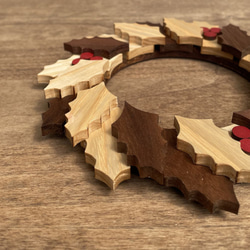 ヒイラギのリース ｜ 全２種類 クリスマス リース 柊 ウォールデコ ドア オーナメント 木製 おしゃれ ナチュラル 11枚目の画像